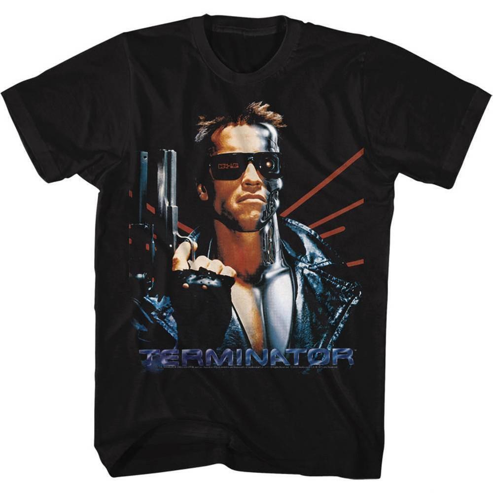 Terminator Laser Back Black Adult T Shirt